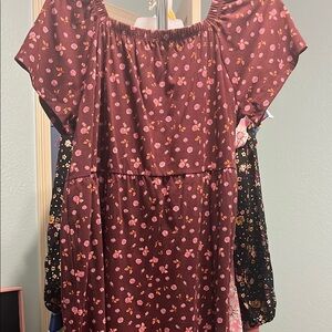 Girls Plus Floral Off-Shoulder Dress